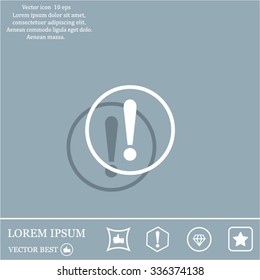 Exclamation mark. Exclamation mark. Hazard warning symbol. Flat design style. Vector EPS 10.