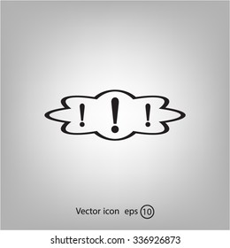 Exclamation mark. Exclamation mark. Hazard warning symbol. Flat design style. Vector EPS 10.