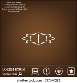 Exclamation mark. Exclamation mark. Hazard warning symbol. Flat design style. Vector EPS 10.