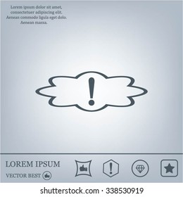 Exclamation mark. Exclamation mark. Hazard warning symbol. Flat design style. Vector EPS 10.