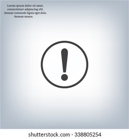 Exclamation mark. Exclamation mark. Hazard warning symbol. Flat design style. Vector EPS 10.