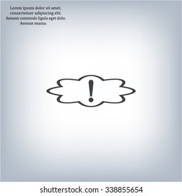 Exclamation mark. Exclamation mark. Hazard warning symbol. Flat design style. Vector EPS 10.