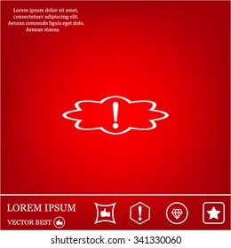 Exclamation mark. Exclamation mark. Hazard warning symbol. Flat design style. Vector EPS 10.