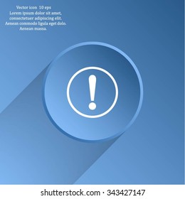 Exclamation mark. Exclamation mark. Hazard warning symbol. Flat design style. Vector EPS 10.