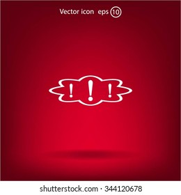 Exclamation mark. Exclamation mark. Hazard warning symbol. Flat design style. Vector EPS 10.