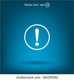 Exclamation mark. Exclamation mark. Hazard warning symbol. Flat design style. Vector EPS 10.