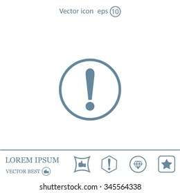 Exclamation mark. Exclamation mark. Hazard warning symbol. Flat design style. Vector EPS 10.