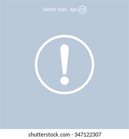 Exclamation mark. Exclamation mark. Hazard warning symbol. Flat design style. Vector EPS 10.