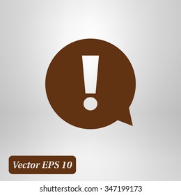  Exclamation mark.  Exclamation mark. Hazard warning symbol. Flat design style. Vector EPS 10.