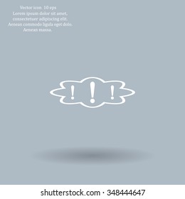 Exclamation mark. Exclamation mark. Hazard warning symbol. Flat design style. Vector EPS 10.