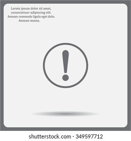 Exclamation mark. Exclamation mark. Hazard warning symbol. Flat design style. Vector EPS 10.