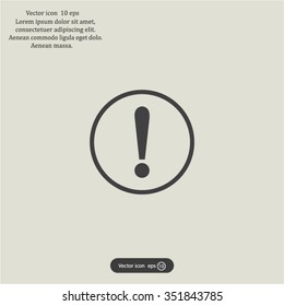 Exclamation mark. Exclamation mark. Hazard warning symbol. Flat design style. Vector EPS 10.