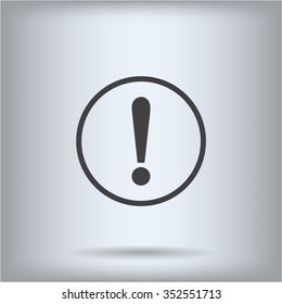 Exclamation mark. Exclamation mark. Hazard warning symbol. Flat design style. Vector EPS 10.