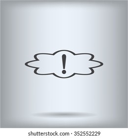 Exclamation mark. Exclamation mark. Hazard warning symbol. Flat design style. Vector EPS 10.