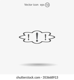 Exclamation mark. Exclamation mark. Hazard warning symbol. Flat design style. Vector EPS 10.
