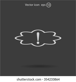 Exclamation mark. Exclamation mark. Hazard warning symbol. Flat design style. Vector EPS 10.