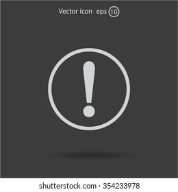 Exclamation mark. Exclamation mark. Hazard warning symbol. Flat design style. Vector EPS 10.