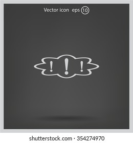 Exclamation mark. Exclamation mark. Hazard warning symbol. Flat design style. Vector EPS 10.