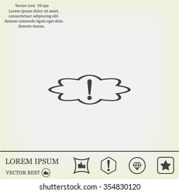 Exclamation mark. Exclamation mark. Hazard warning symbol. Flat design style. Vector EPS 10.