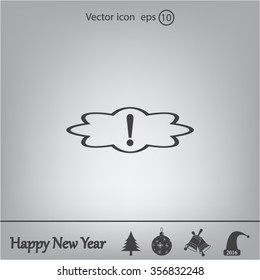 Exclamation mark. Exclamation mark. Hazard warning symbol. Flat design style. Vector EPS 10.