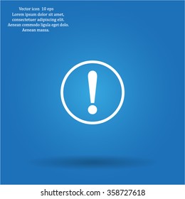 Exclamation mark. Exclamation mark. Hazard warning symbol. Flat design style. Vector EPS 10.