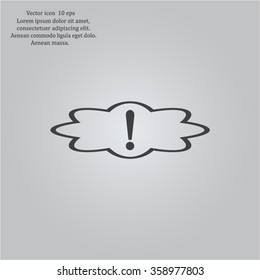 Exclamation mark. Exclamation mark. Hazard warning symbol. Flat design style. Vector EPS 10.