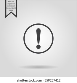 Exclamation mark. Exclamation mark. Hazard warning symbol. Flat design style. Vector EPS 10.