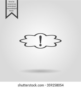 Exclamation mark. Exclamation mark. Hazard warning symbol. Flat design style. Vector EPS 10.