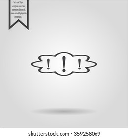 Exclamation mark. Exclamation mark. Hazard warning symbol. Flat design style. Vector EPS 10.