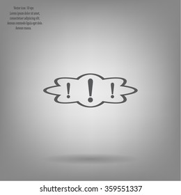Exclamation mark. Exclamation mark. Hazard warning symbol. Flat design style. Vector EPS 10.