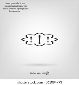 Exclamation mark. Exclamation mark. Hazard warning symbol. Flat design style. Vector EPS 10.