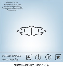 Exclamation mark. Exclamation mark. Hazard warning symbol. Flat design style. Vector EPS 10.