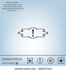 Exclamation mark. Exclamation mark. Hazard warning symbol. Flat design style. Vector EPS 10.