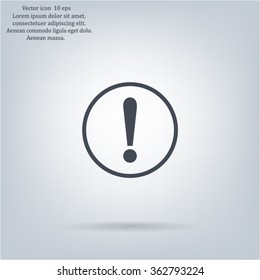 Exclamation mark. Exclamation mark. Hazard warning symbol. Flat design style. Vector EPS 10.