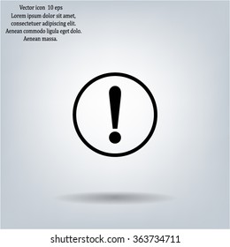 Exclamation mark. Exclamation mark. Hazard warning symbol. Flat design style. Vector EPS 10.