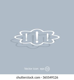 Exclamation mark. Exclamation mark. Hazard warning symbol. Flat design style. Vector EPS 10.