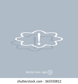 Exclamation mark. Exclamation mark. Hazard warning symbol. Flat design style. Vector EPS 10.