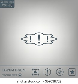 Exclamation mark. Exclamation mark. Hazard warning symbol. Flat design style. Vector EPS 10.