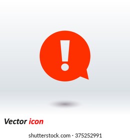  Exclamation mark.  Exclamation mark. Hazard warning symbol. Flat design style. Vector EPS 10.