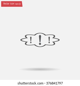 Exclamation mark. Exclamation mark. Hazard warning symbol. Flat design style. Vector EPS 10.