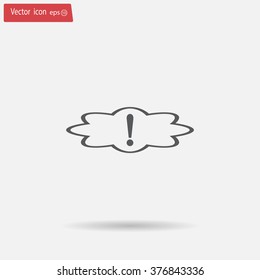 Exclamation mark. Exclamation mark. Hazard warning symbol. Flat design style. Vector EPS 10.
