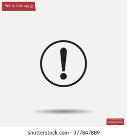 Exclamation mark. Exclamation mark. Hazard warning symbol. Flat design style. Vector EPS 10.
