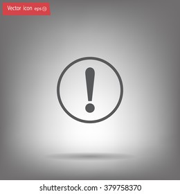 Exclamation mark. Exclamation mark. Hazard warning symbol. Flat design style. Vector EPS 10.