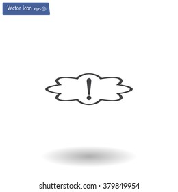 Exclamation mark. Exclamation mark. Hazard warning symbol. Flat design style. Vector EPS 10.