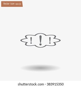 Exclamation mark. Exclamation mark. Hazard warning symbol. Flat design style. Vector EPS 10.