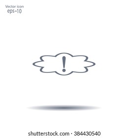 Exclamation mark. Exclamation mark. Hazard warning symbol. Flat design style. Vector EPS 10.