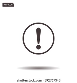 Exclamation mark. Exclamation mark. Hazard warning symbol. Flat design style. Vector EPS 10.