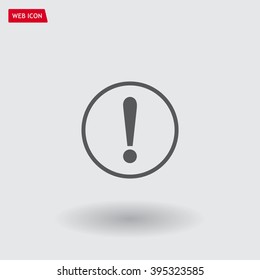 Exclamation mark. Exclamation mark. Hazard warning symbol. Flat design style. Vector EPS 10.
