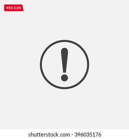 Exclamation mark. Exclamation mark. Hazard warning symbol. Flat design style. Vector EPS 10.