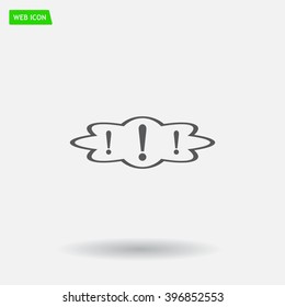 Exclamation mark. Exclamation mark. Hazard warning symbol. Flat design style. Vector EPS 10.
